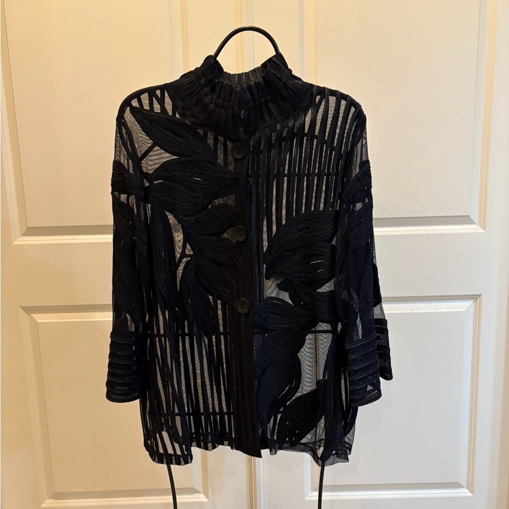 Chic Black Sheer Women's Jacket